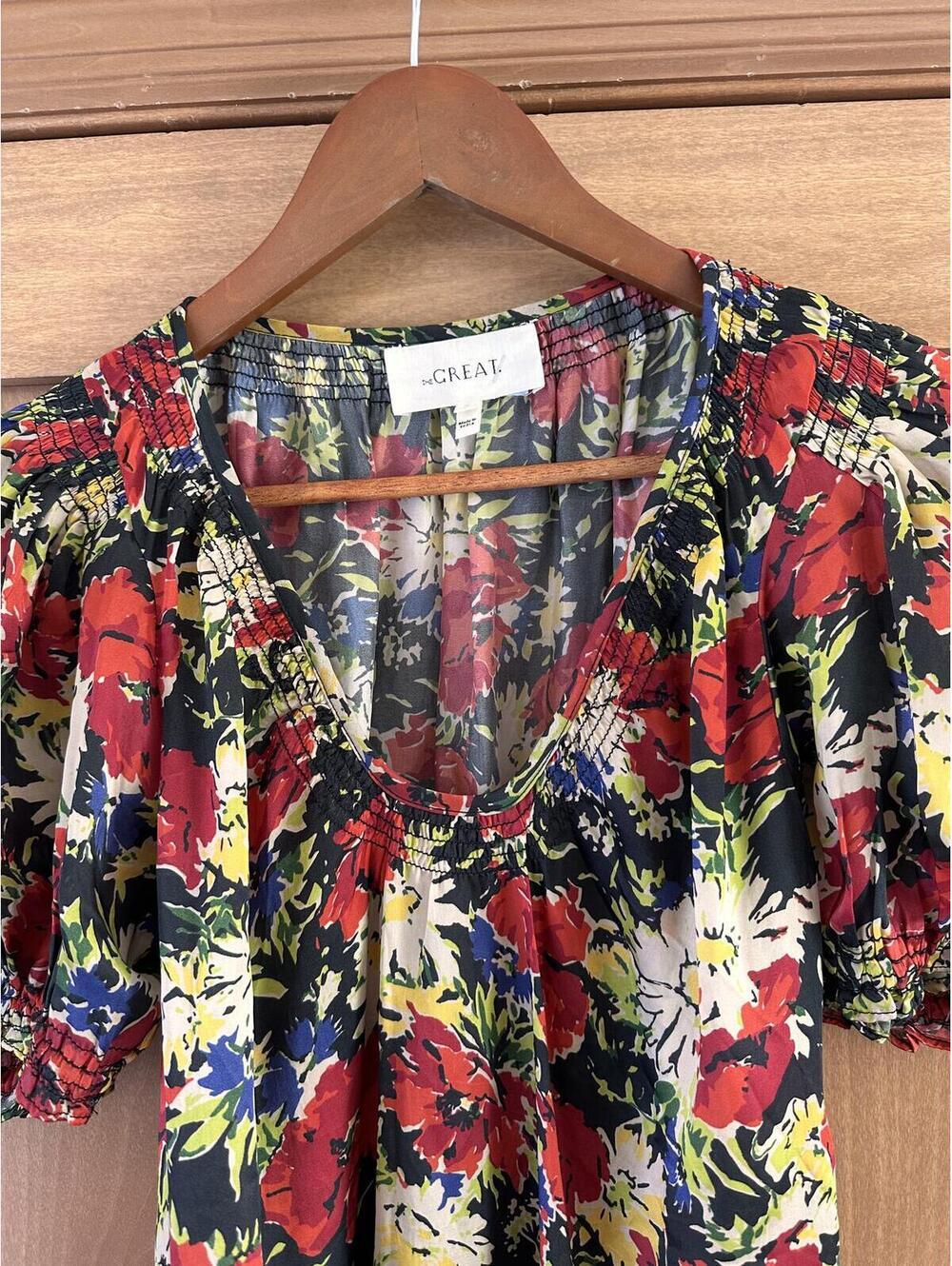 The GREAT. The Ponder Top in Hidden Garden Floral Red Women’s size 0 (US XS) - Picture 5 of 15
